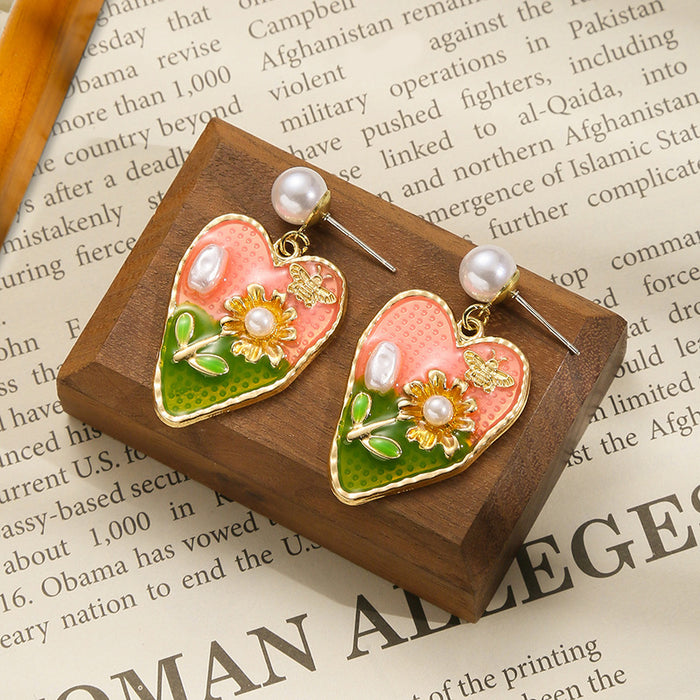 Wholesale Vintage Earrings, Silver Needle Earrings, Charm Flower Earrings