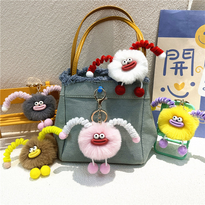 Wholesale Cartoon Key Chain Cute Sausage Mouth Internet Celebrity Schoolbag Pendant Plush Doll Key Chain Hanging Small Gift
