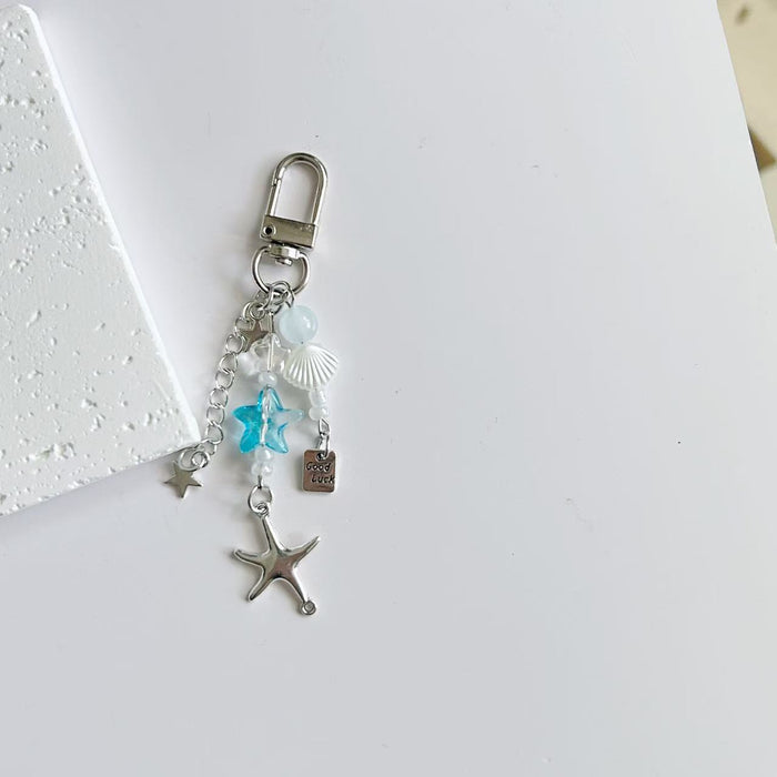 Wholesale Starfish Key Beaded Pendant Bag Hanging Accessories Mobile Phone Chain