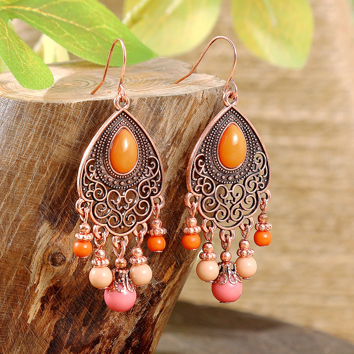 Wholesale Bohemian Tassel Geometric Drop Earrings Electroplated Zinc Alloy Jewelry Accessory MOQ≥2