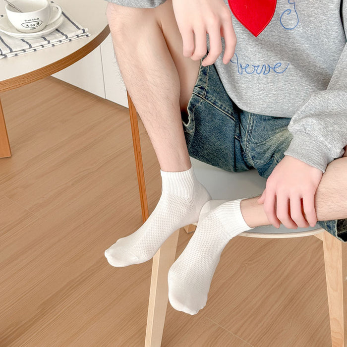 Wholesale Socks made of pure cotton thin mesh breathable short tube men's socks versatile casual socks