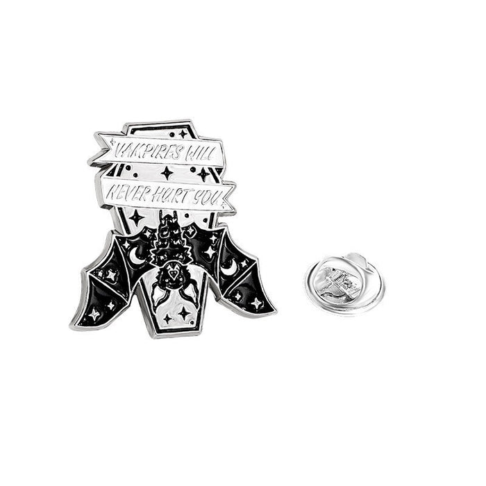 Wholesale Alloy Brooch With Baking Paint Rhinestone Dark Series Ghost Pumpkin Demon Cartoon Design Trendy Gift