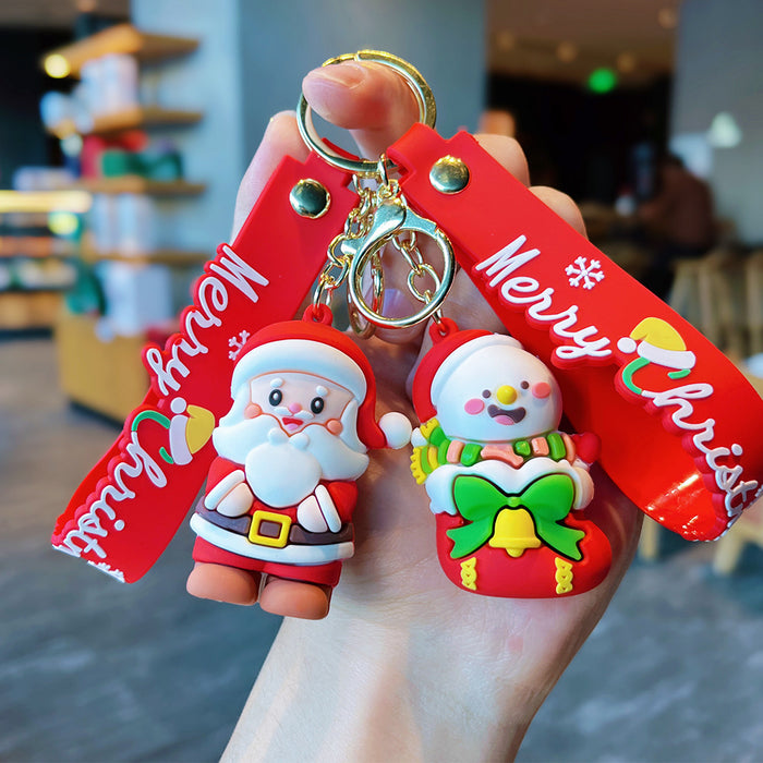 Wholesale  Keychain Christmas Pendant Christmas Tree Reindeer Doll Bag Key Chain Gift
