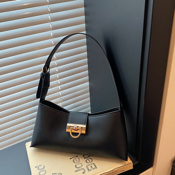 Wholesale Pu Shoulder Bag Modern Urban Simplicity Black Daily Casual Fashion Accessory