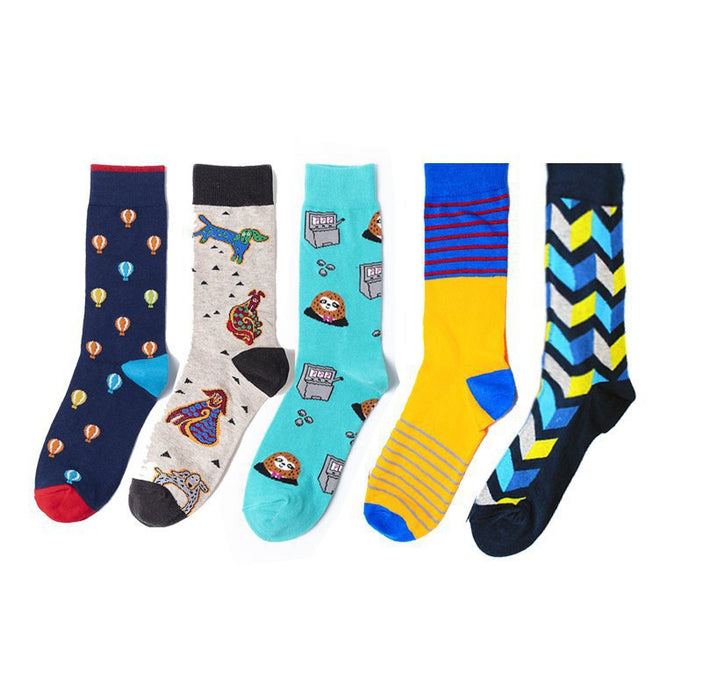 Wholesale Mid-calf all-season color-blocked socks