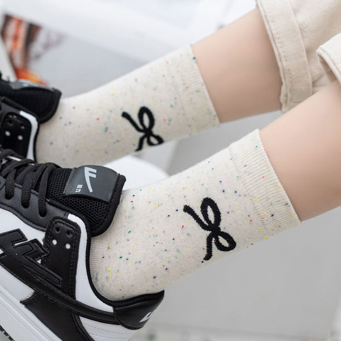 Wholesale Socks for children, pure cotton mid tube socks, dotted yarn, women's long socks, breathable, sweat absorbing, odor proof, women's socks