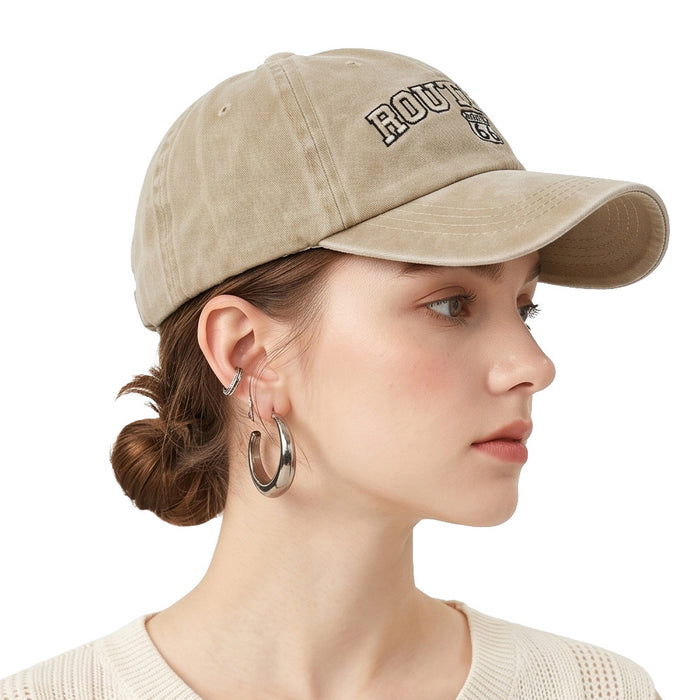 Wholesale Vintage Washed Baseball Cap with English Letter Embroidery - Casual Sun Hat for Outdoor Daily Wear
