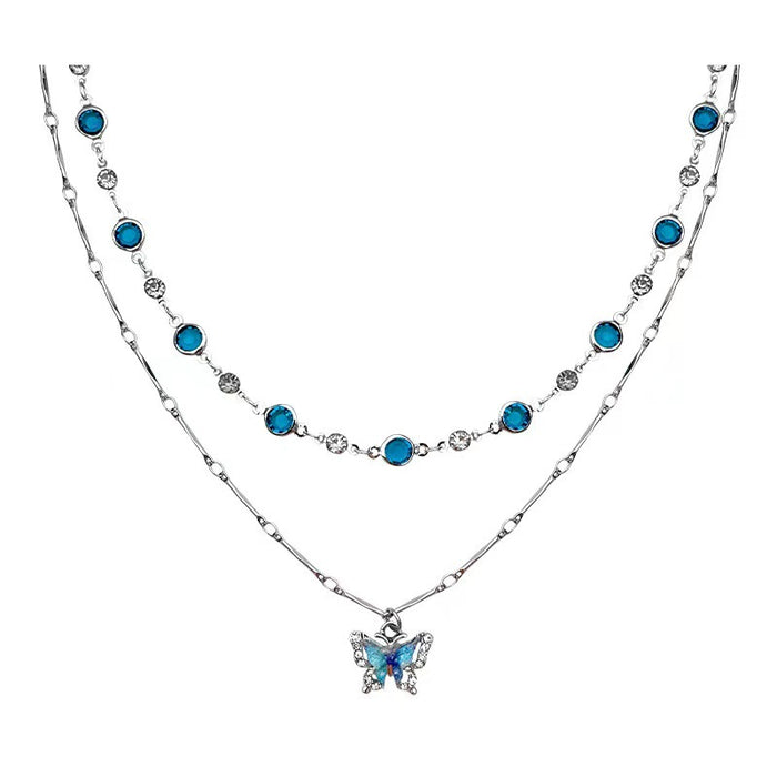 Wholesale Butterfly tassel necklace tassel design, stacked collarbone chain, niche necklace accessory