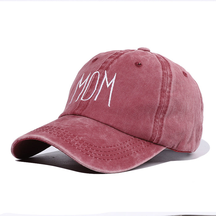 Wholesale Polyester Letters DAD MoM Embroidered Washed Distressed Baseball Cap JDC-FH-BDe005