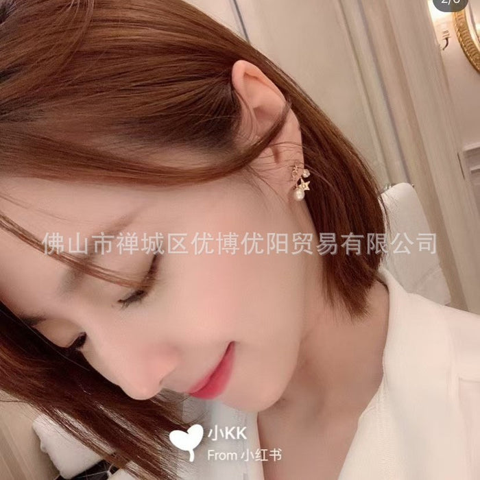 Wholesale letter tassel pearl earrings female