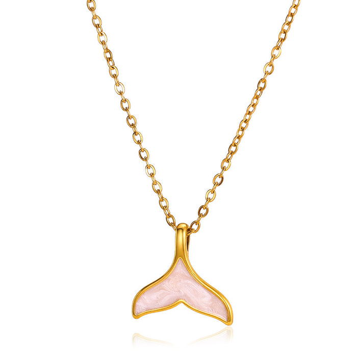 Wholesale Stainless Steel Vintage Simple Shell Starfish Scallop Necklace