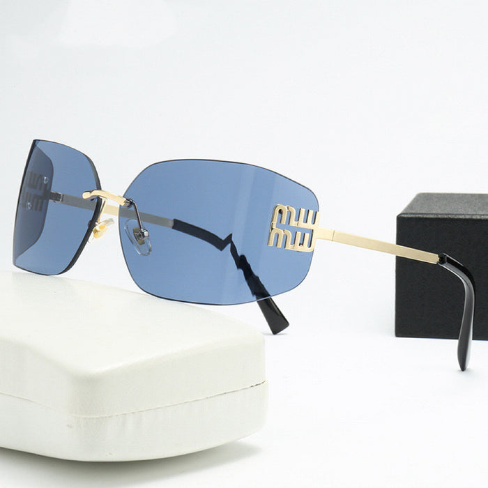 Wholesale Frameless Curved Lenses PC Women's Sunglasses JDC-SG-Bofeng004