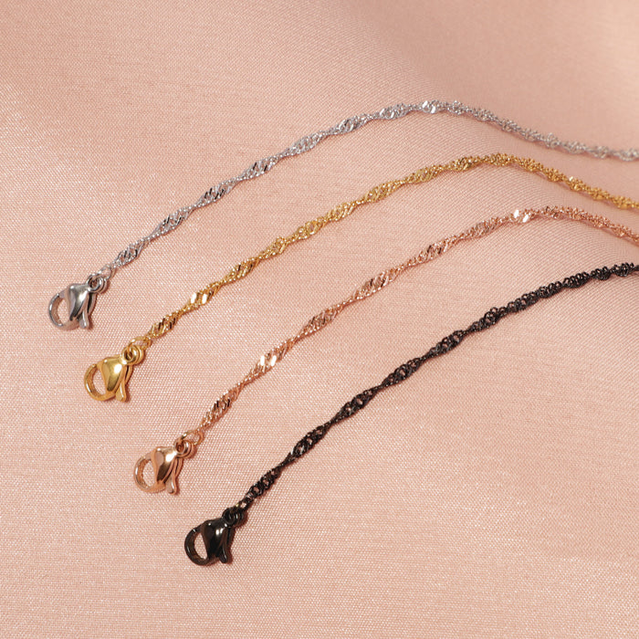 Wholesale Stainless steel water ripple chain necklace, fashionable titanium steel DIY jewelry