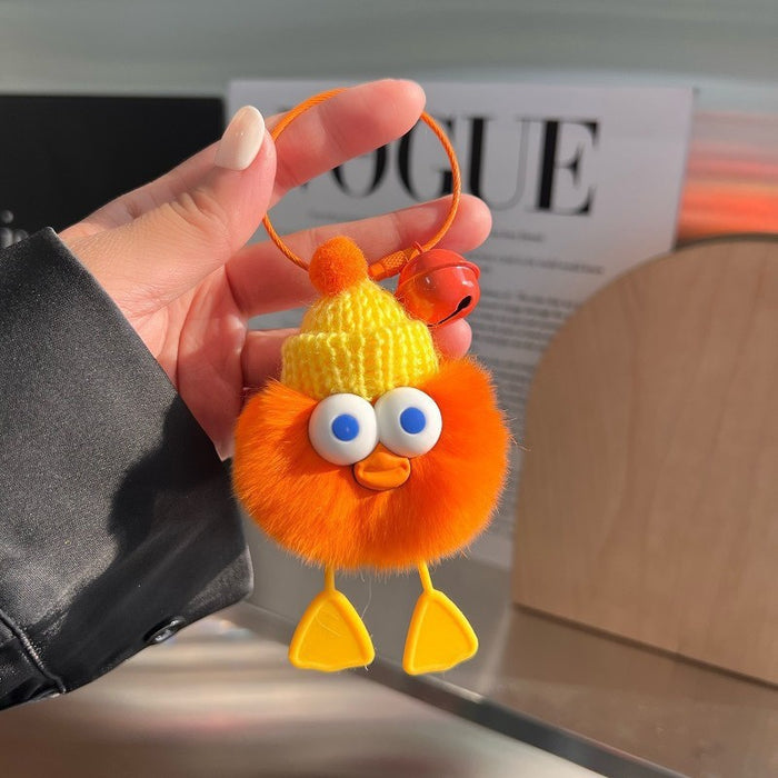 Wholesale cute plush big-eyed duck pendant Keychains