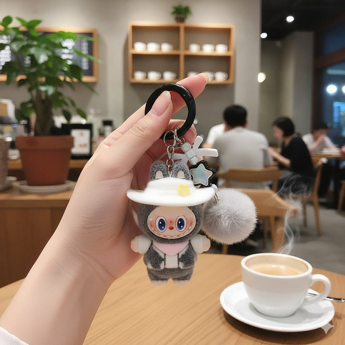 Wholesale Flocked Soft Rubber Doll Keychain
