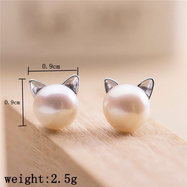 Wholesale Silver Needle Pearl Earnail Earrings