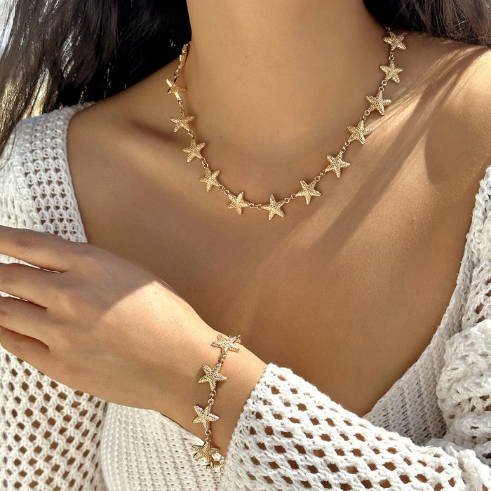 Wholesale Imitation Shell Bow Love Necklace Women's Imitation Pearl Jewelry suit Women