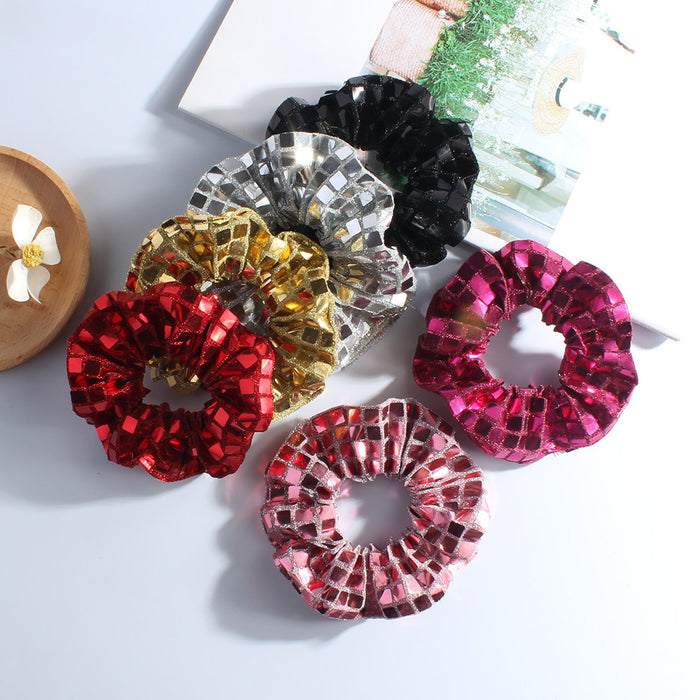 Wholesale square large intestine hair ring high elastic fabric hair rope hair accessories