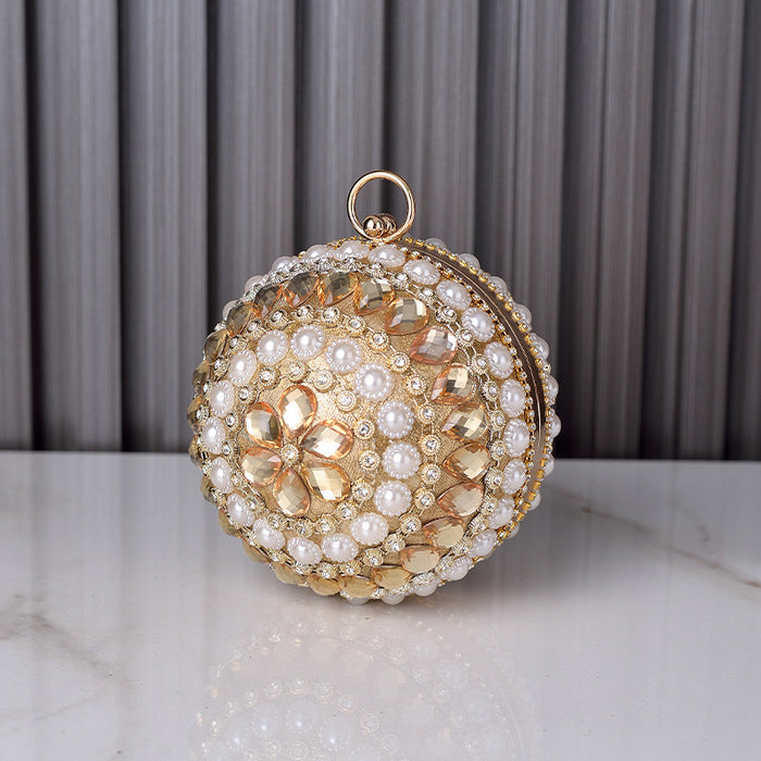 Wholesale Round Pearl Evening Bag Spherical Handbag JDC-HB-YX009