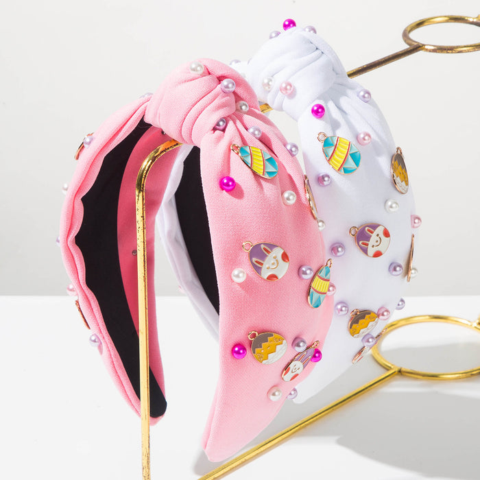 Wholesale Easter bunny and egg themed knotted wide headband