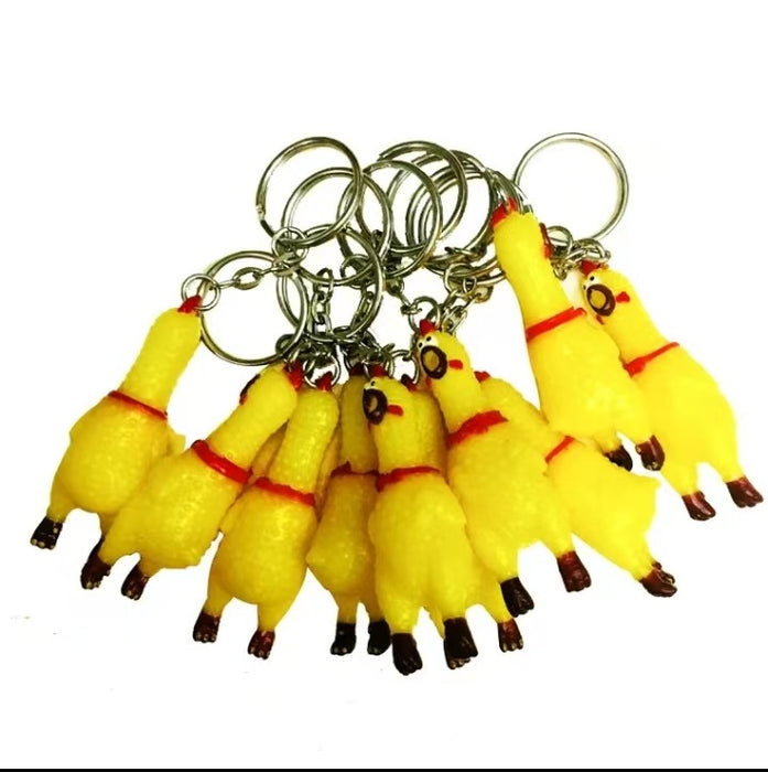 Wholesale Squeaky Chicken Keychain Cute Pet Toy Keyring Boutique