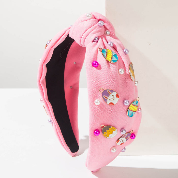 Wholesale Easter bunny and egg themed knotted wide headband