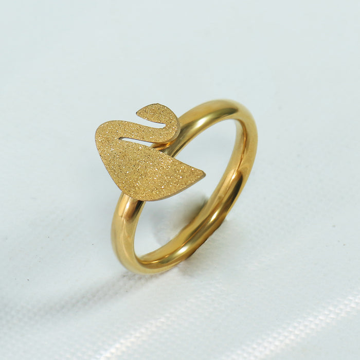 Wholesale Gold frosted ring, niche titanium steel ring, light luxury and high-end design