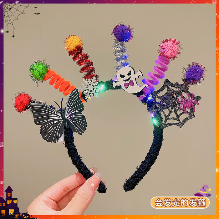 Wholesale Christmas Glow Headwear Fun Dress-up Headband Antler Hair Accessories