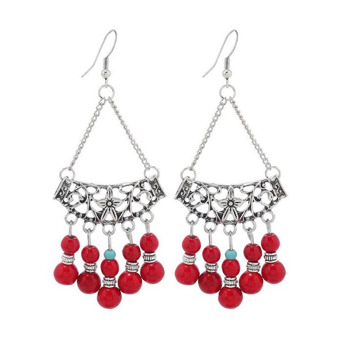 Wholesale Tassel earrings with hollowed out hidden silver earrings