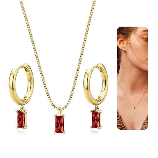 Wholesale Simple retro high-end gold plated earrings with a temperament of green square zirconia earrings