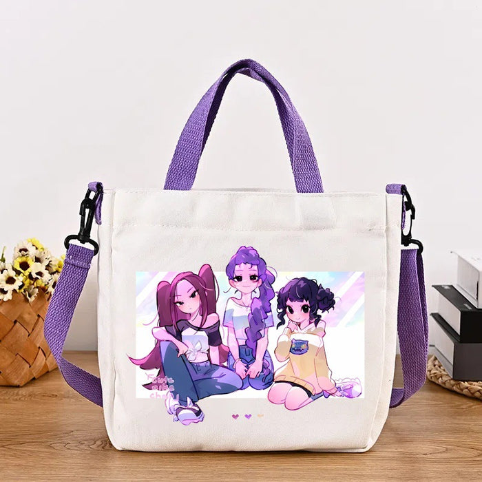 Wholesale KPOP Cartoon Print Canvas Crossbody Shoulder Bags
