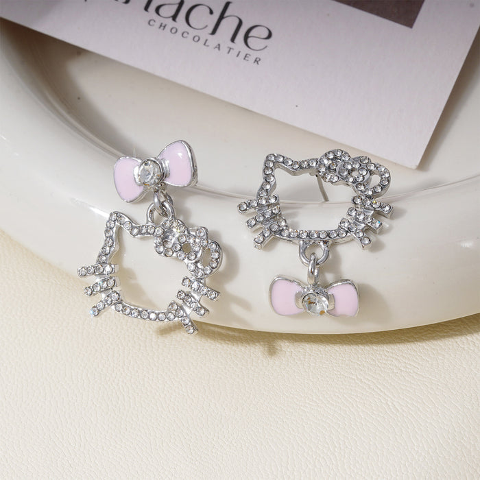Wholesale Cute cat earrings with bow