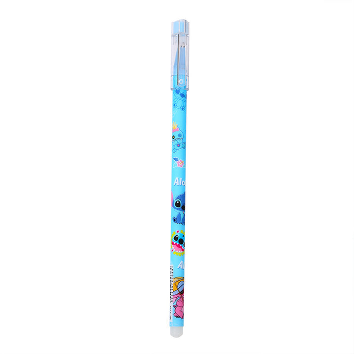 Wholesale New Blue Doll Straight Rod Erasable Neutral Pen Cartoon Pulling Hat Needle Tube Type Water Pen Creative Student Stationery
