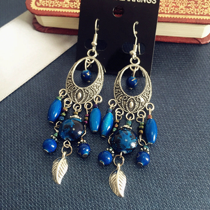 Wholesale Alloy Bohemian Retro Ethnic Style Earrings JDC-ES-Luox008