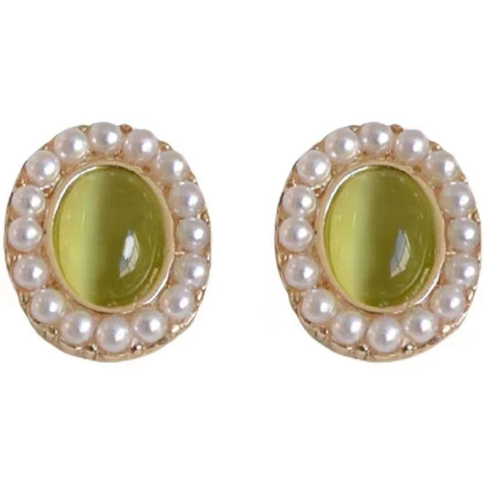 Wholesale Square Cat's Eye Alloy Earrings JDC-ES-Chengx004