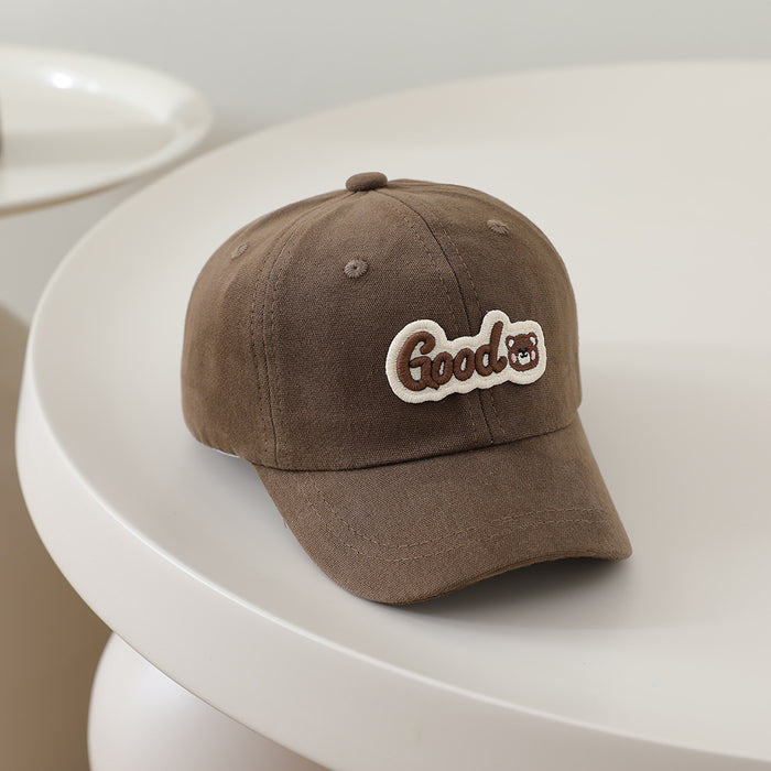 Wholesale Cute Cartoon Kids Baseball Cap Letter Bear Design Sun Hat For Boys Girls