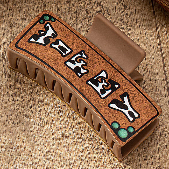 Wholesale  Letter Printing Design Acrylic Hair Clips