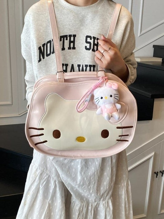Wholesale Cat's Big Face Bag Texturing Backpack Cute Cartoon Women' s Bag