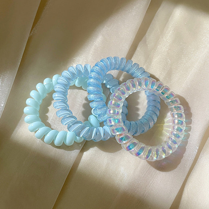 Wholesale Summer Gradual Color Telephone Line Hair Rope Girl's Hair Rope High Elastic Ball Hair Band Rubber Band Headwear