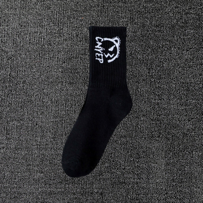 Wholesale men' s deont mid-calf socks black and white cotton socks women' s summer sports basketball socks