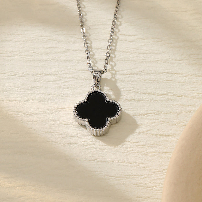 Wholesale four-leaf clover titanium steel necklace women's choker necklace