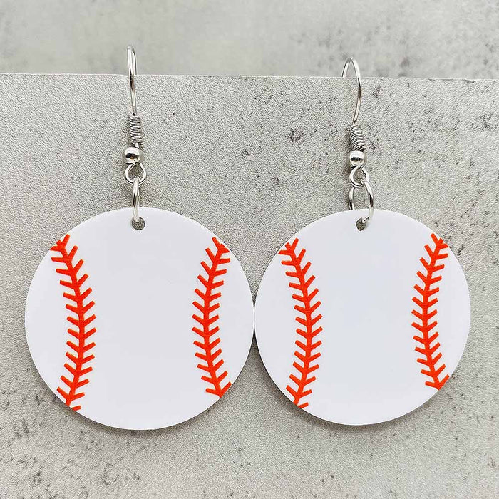 Wholesale Baseball Earrings Basketball Football Rugby Jersey Acrylic Earrings Jewelry Sports Events