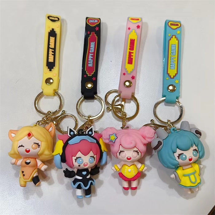 Wholesale Creative Mobile Game King Hero Keychain Cute Little Black Girl Key Chain Bag Pendant