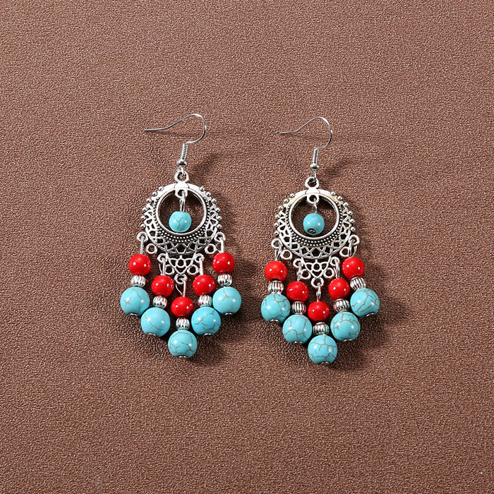 Wholesale Alloy Bohemian Ethnic Style Su Song Stone Earrings JDC-ES-Gumi007