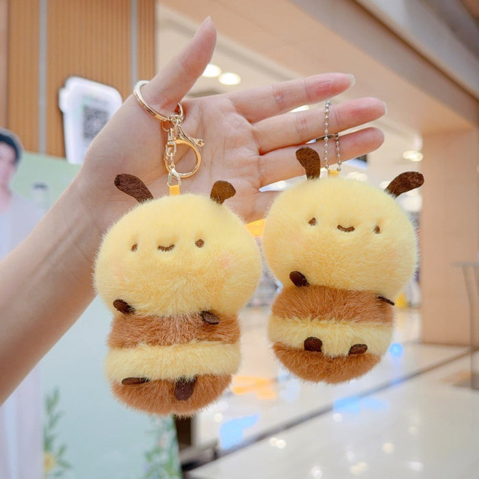 Wholesale cute little bee plush doll key chain