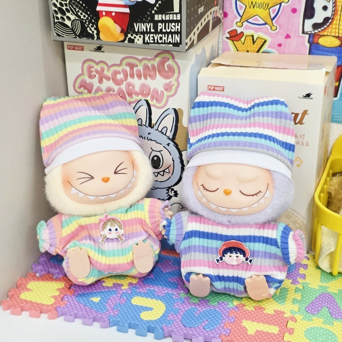 Wholesale Sitting Party Doll Clothes Cola  Vinyl Clothes Fisherman Hat Overalls Set