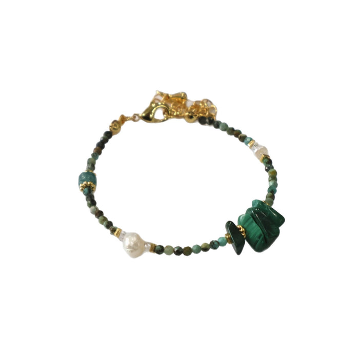 Wholesale Natural African Malachite Pearl Bracelet with High Quality Texture Handmade