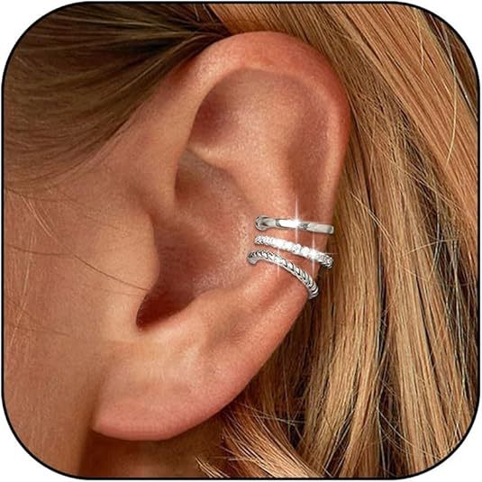 Wholesale Fashion Zircon Set Simple Women's Versatile Earbone Clip Cross Fried Dough Twists Three Piece Set