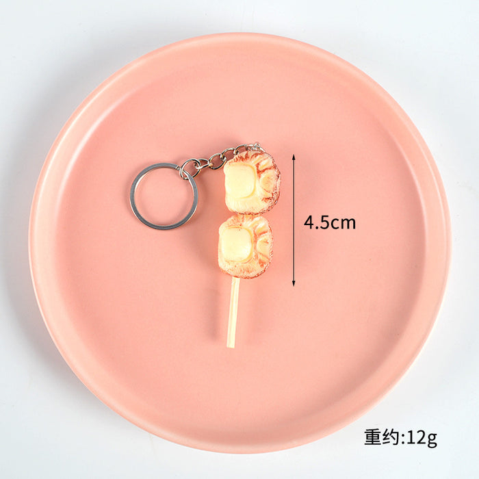 Wholesale PVC BBQ Skewers Food Toy Keychain Simulated Meat And Quail Egg Pendant Boutique Resale Accessory MOQ≥5