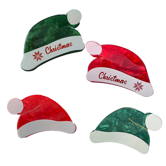 Wholesale Christmas hat clip Christmas hair clip sweet back of the head hair shark clip festive atmosphere hair accessories
